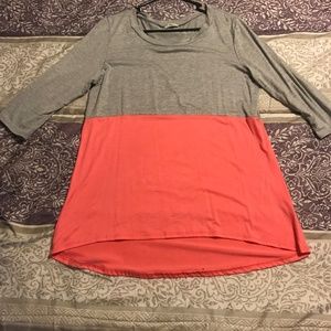 Gray and Pink Tunic; Size Medium